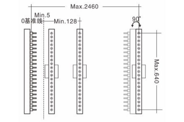 DW-406L四排多轴木工钻床线框图