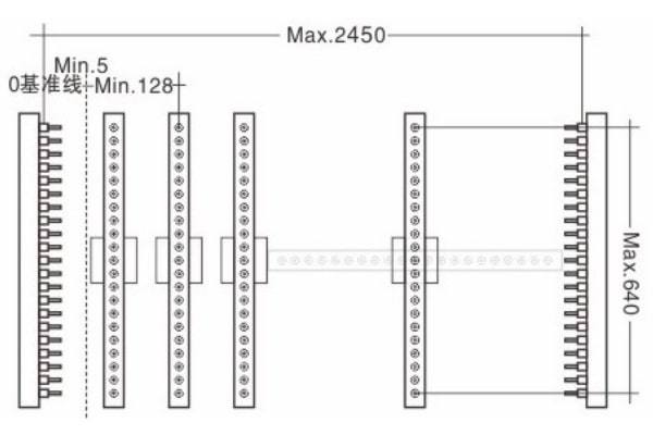 DW-606六排多轴木工钻床线框图