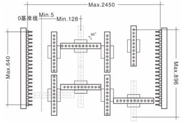 DW-610六排多轴木工钻床线框图