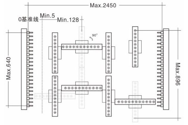 DW-642重型全自动六排钻线框图