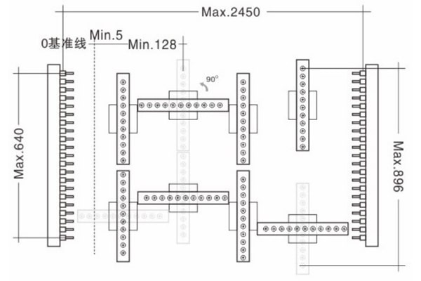 DW-642重型全自动六排钻线框图